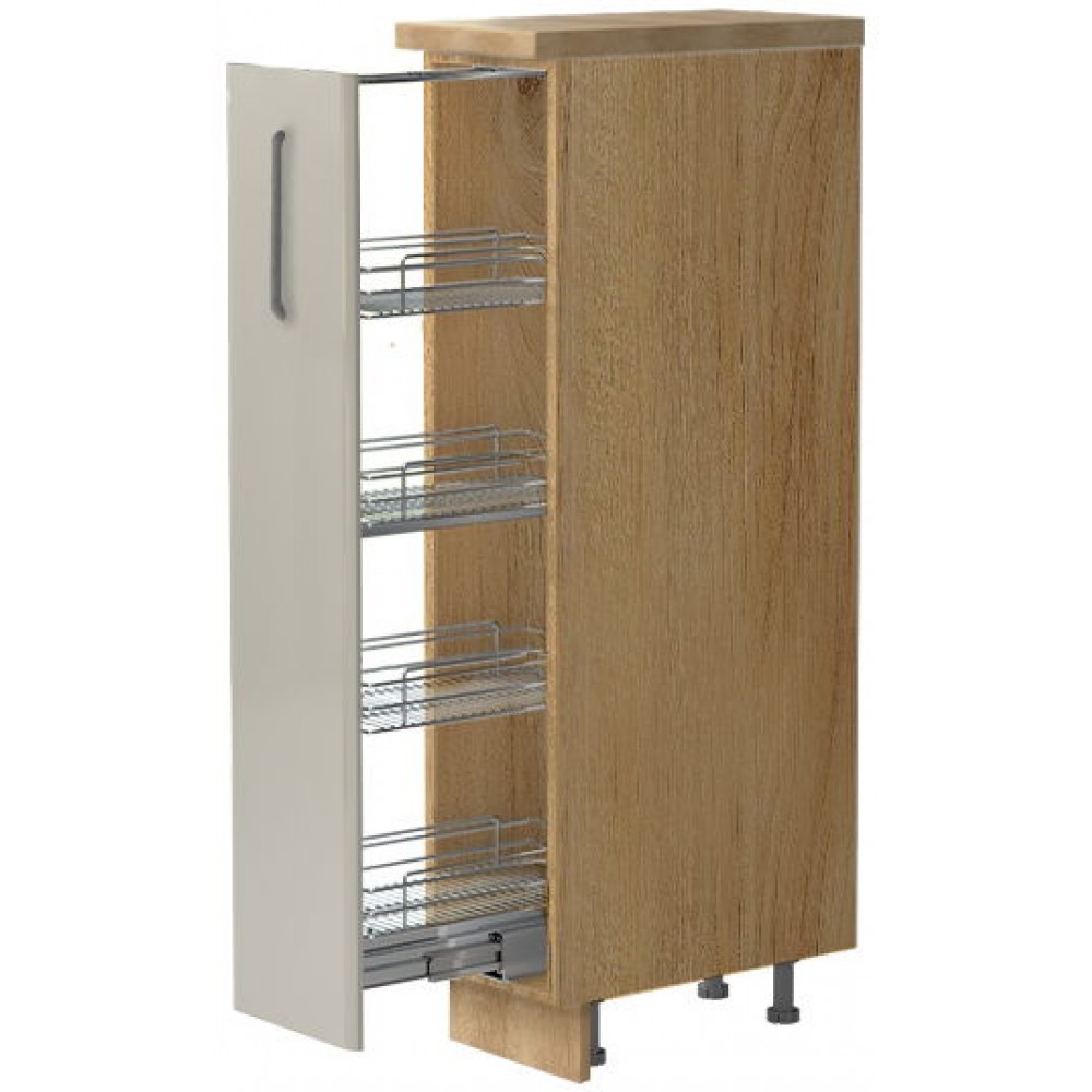 Επιδαπέδιο ντουλάπι ψηλό Modena K14-30-1KZ-Καρυδί - Γκρι ανοιχτό
