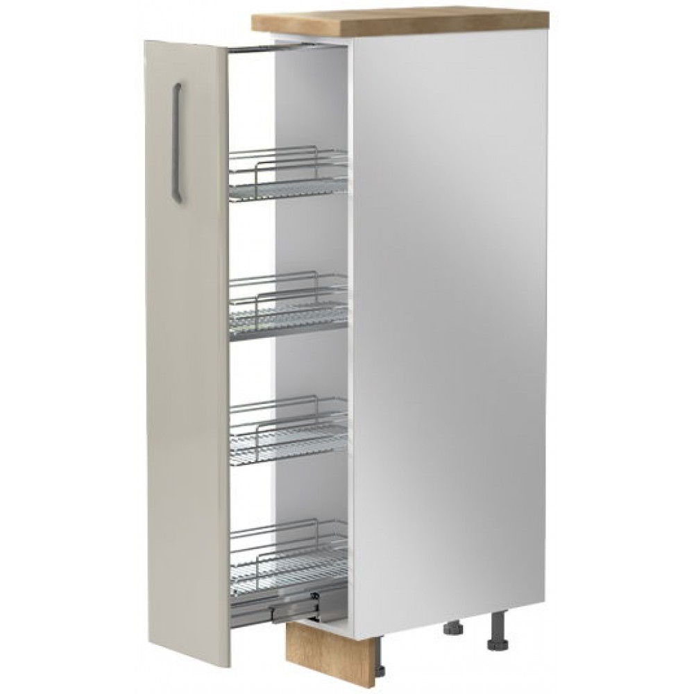 Επιδαπέδιο ντουλάπι ψηλό Modena K14-30-1KZ-Λευκό γυαλιστερό - Γκρι Ανοιχτό