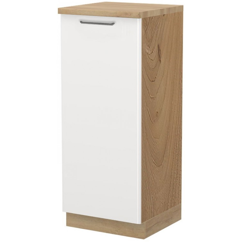 Επιδαπέδιο ντουλάπι ψηλό Modena K14-60-1KF-Καρυδί - Λευκό γυαλιστερό