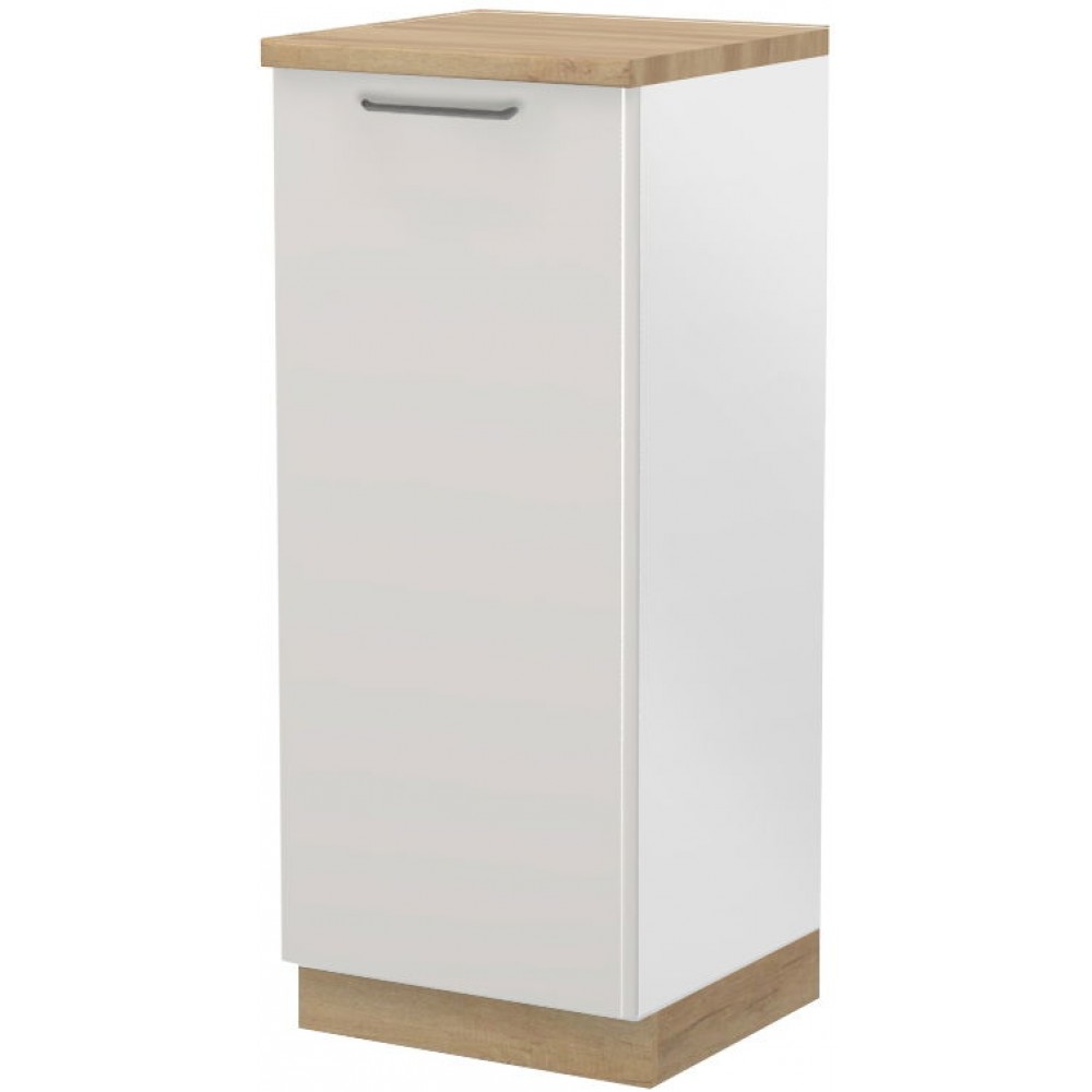 Επιδαπέδιο ντουλάπι ψηλό Modena K14-60-1KF-Λευκό γυαλιστερό - Γκρι Ανοιχτό