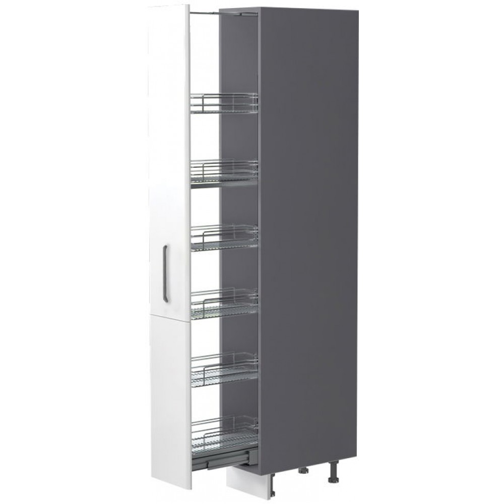 Επιδαπέδιο ντουλάπι ψηλό Modena K21-30-1KZ-Γκρι - Λευκό γυαλιστερό