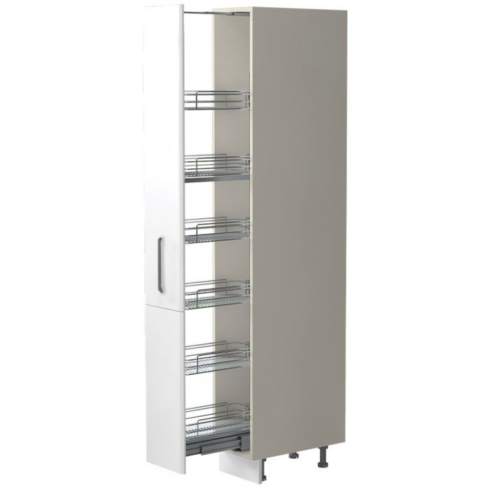 Επιδαπέδιο ντουλάπι ψηλό Modena K21-30-1KZ-Γκρι ανοιχτό - Λευκό γυαλιστερό
