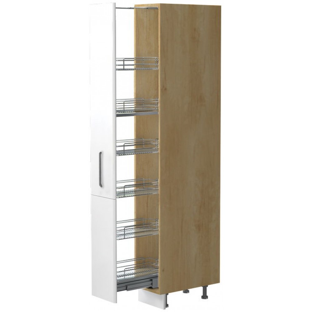 Επιδαπέδιο ντουλάπι ψηλό Modena K21-30-1KZ-Δρυς - Λευκό γυαλιστερό