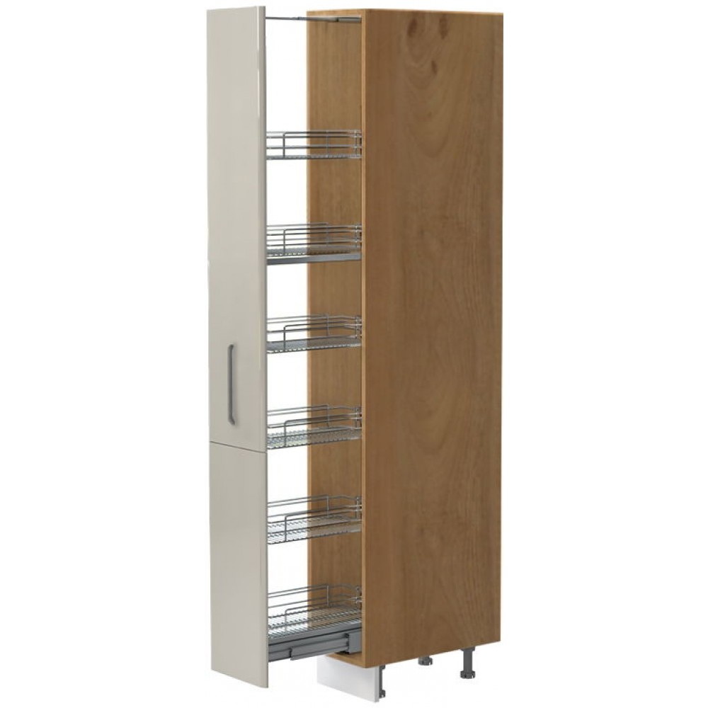 Επιδαπέδιο ντουλάπι ψηλό Modena K21-30-1KZ-Καρυδί - Γκρι ανοιχτό