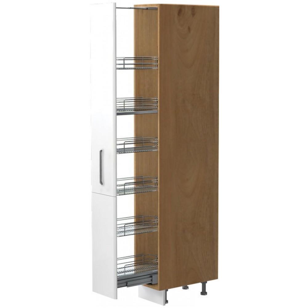 Επιδαπέδιο ντουλάπι ψηλό Modena K21-30-1KZ-Καρυδί - Λευκό γυαλιστερό