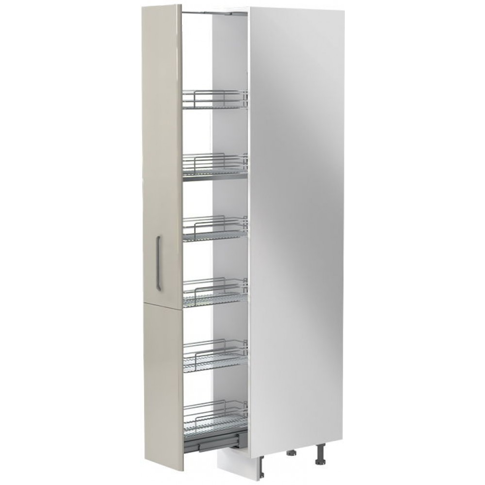 Επιδαπέδιο ντουλάπι ψηλό Modena K21-30-1KZ-Λευκό γυαλιστερό - Γκρι Ανοιχτό