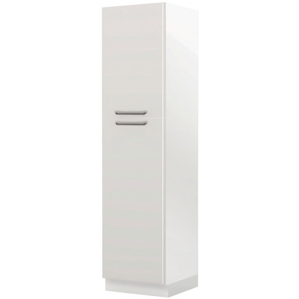 Επιδαπέδιο ντουλάπι ψηλό Modena K23-60-2KF-Λευκό γυαλιστερό - Γκρι Ανοιχτό