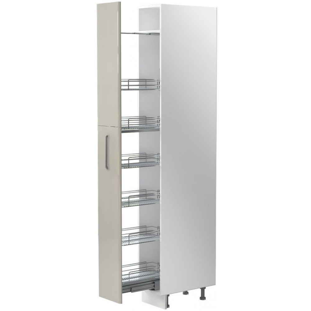 Επιδαπέδιο ντουλάπι ψηλό Modena K23-30-1KZ-Λευκό γυαλιστερό - Γκρι Ανοιχτό