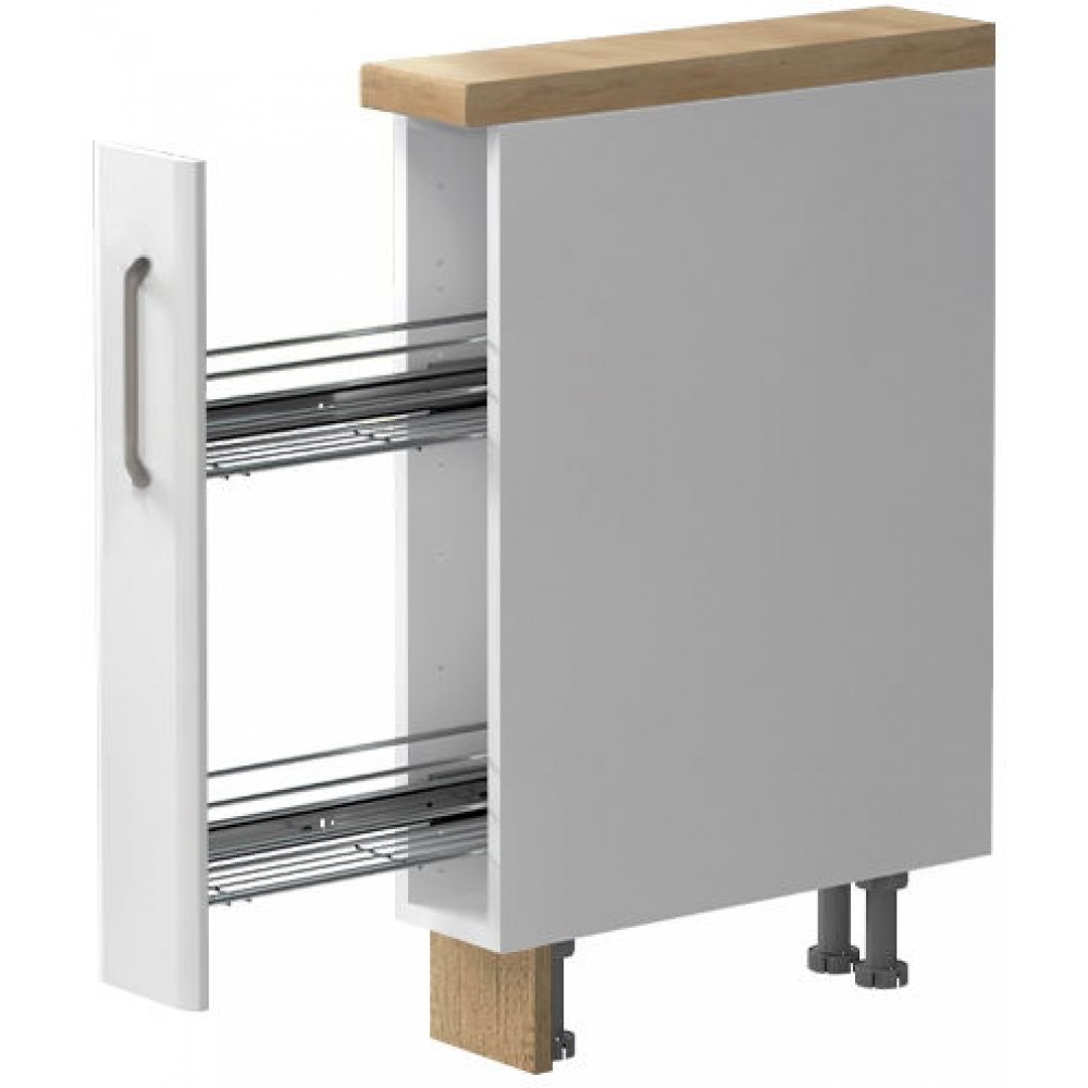 Επιδαπέδιο ντουλάπι Modena R-15-1K-Λευκό - Λευκό γυαλιστερό