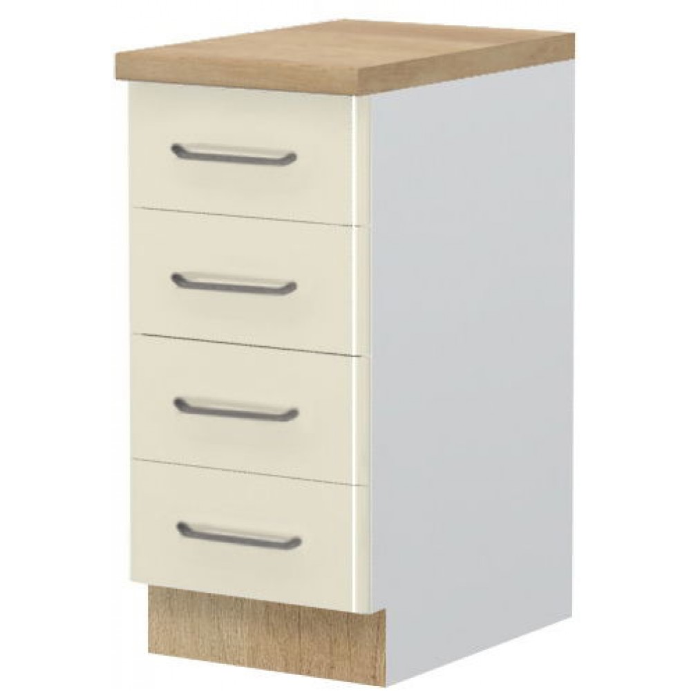 Επιδαπέδιο ντουλάπι Modena R-40-4F-Λευκό - Μπεζ