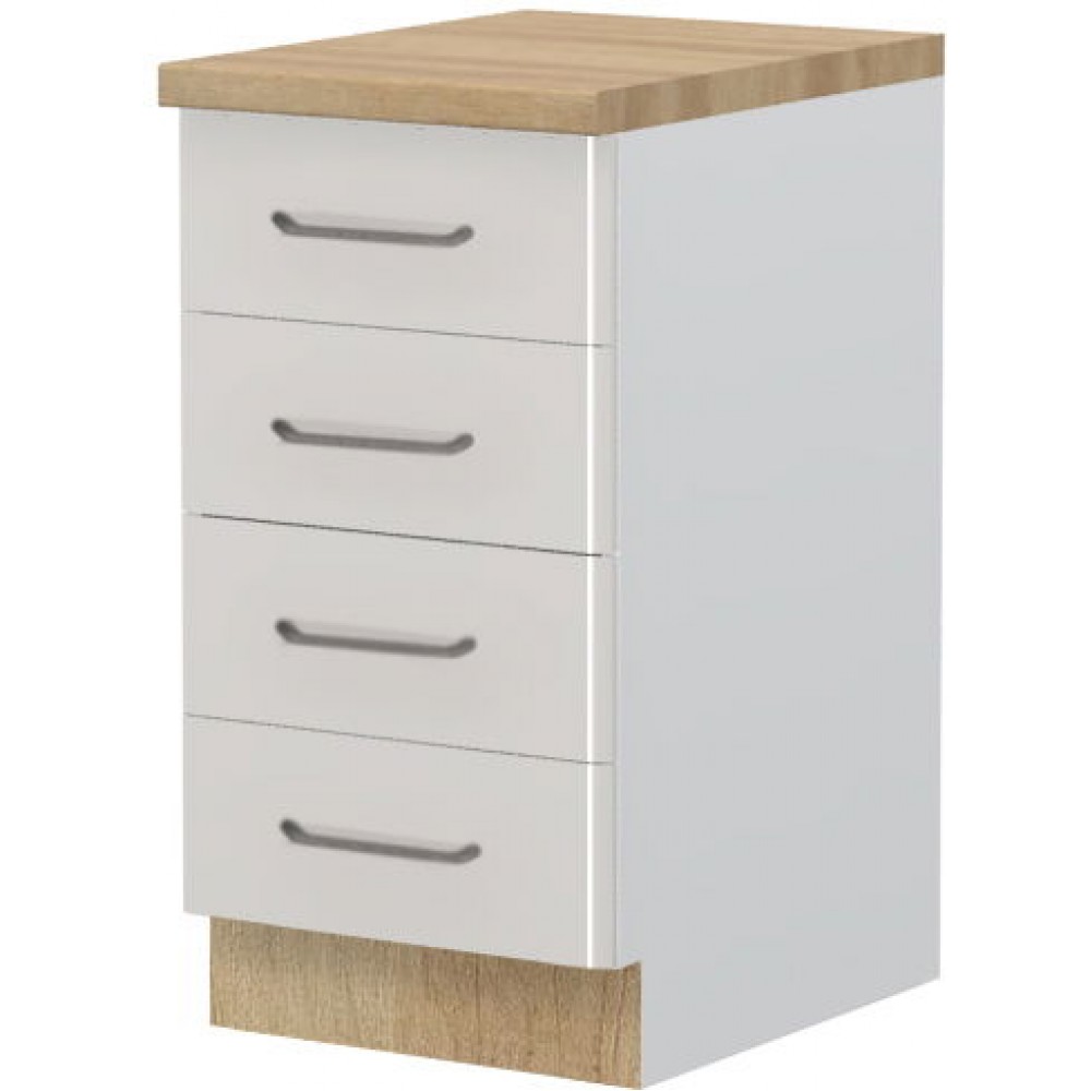 Επιδαπέδιο ντουλάπι Modena R-45-4F-Λευκό - Γκρι ανοιχτό