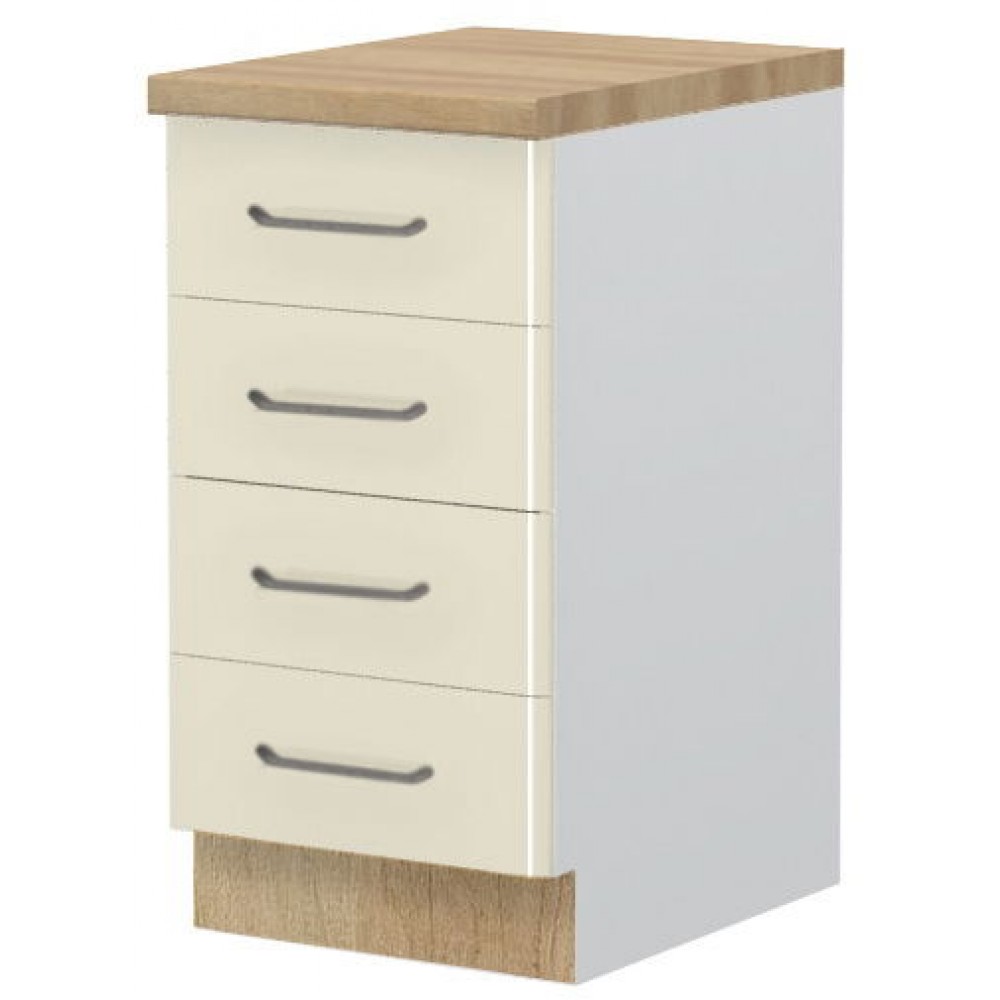 Επιδαπέδιο ντουλάπι Modena R-45-4F-Λευκό - Μπεζ