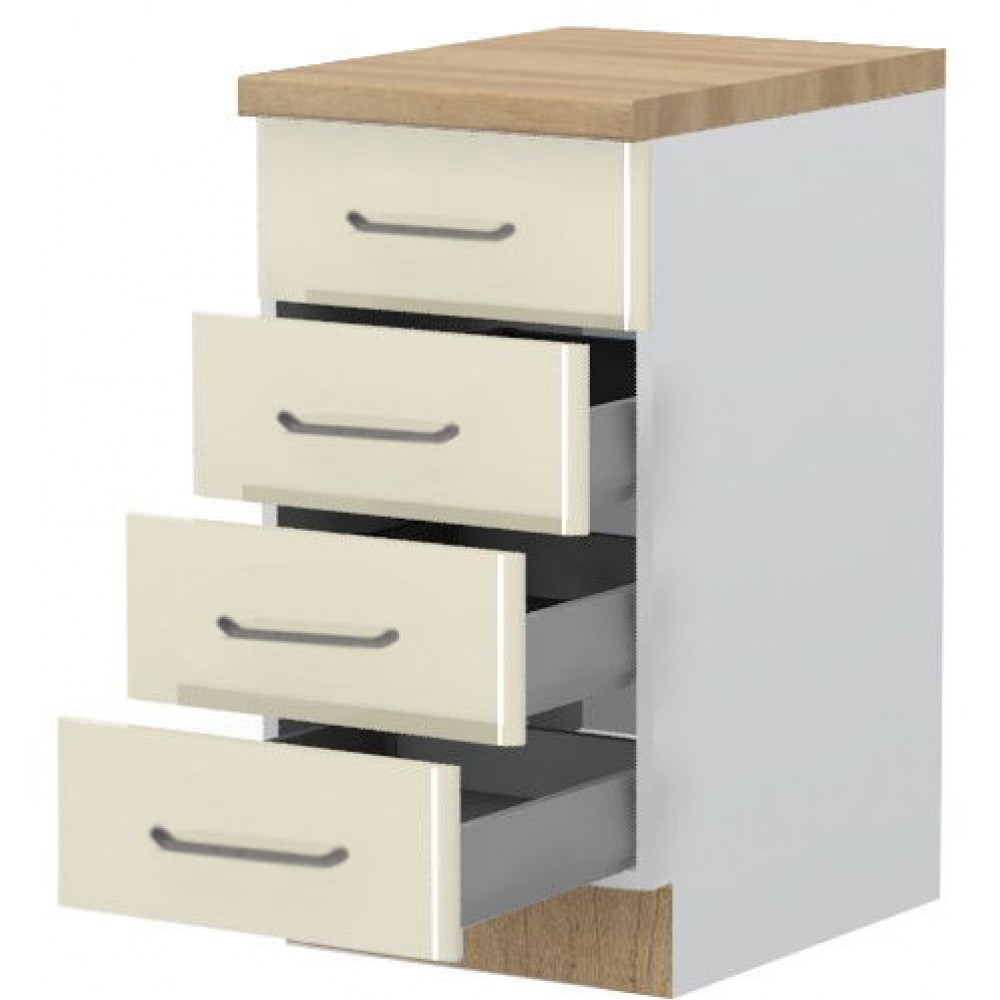 Επιδαπέδιο ντουλάπι Modena R-45-4MBOX-Λευκό - Μπεζ