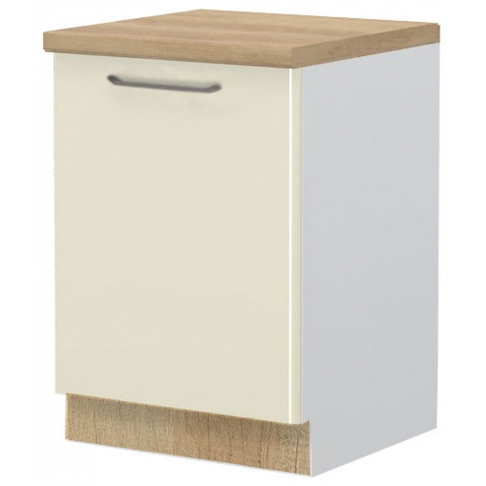 Επιδαπέδιο ντουλάπι Modena R-60-1K-Λευκό - Μπεζ