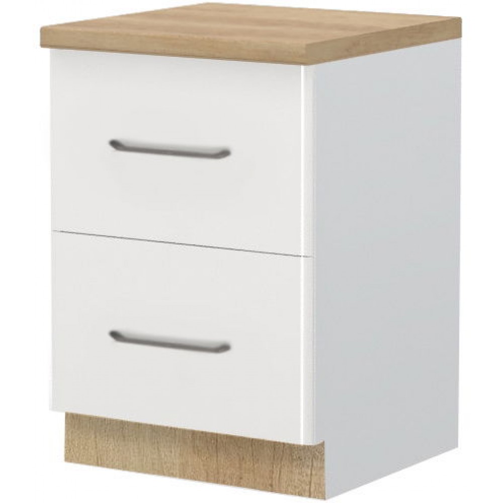 Επιδαπέδιο ντουλάπι Modena R-60-2F-Λευκό - Λευκό γυαλιστερό