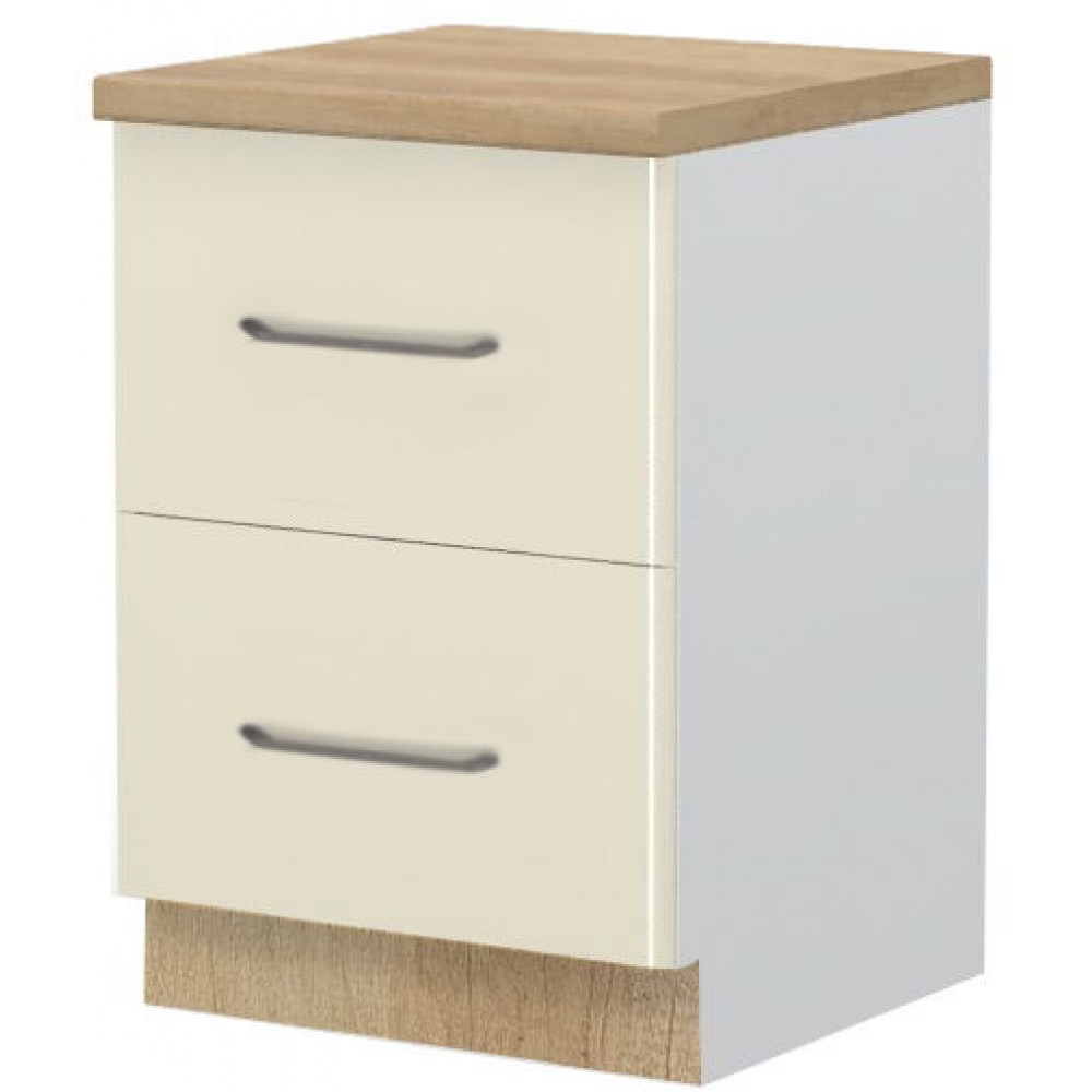 Επιδαπέδιο ντουλάπι Modena R-60-2F-Λευκό - Μπεζ