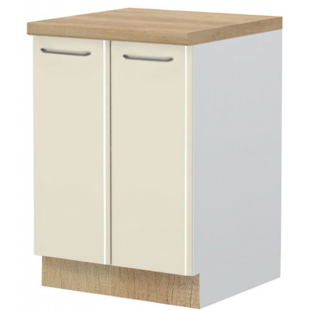 Επιδαπέδιο ντουλάπι Modena R-60-2K-Λευκό - Μπεζ