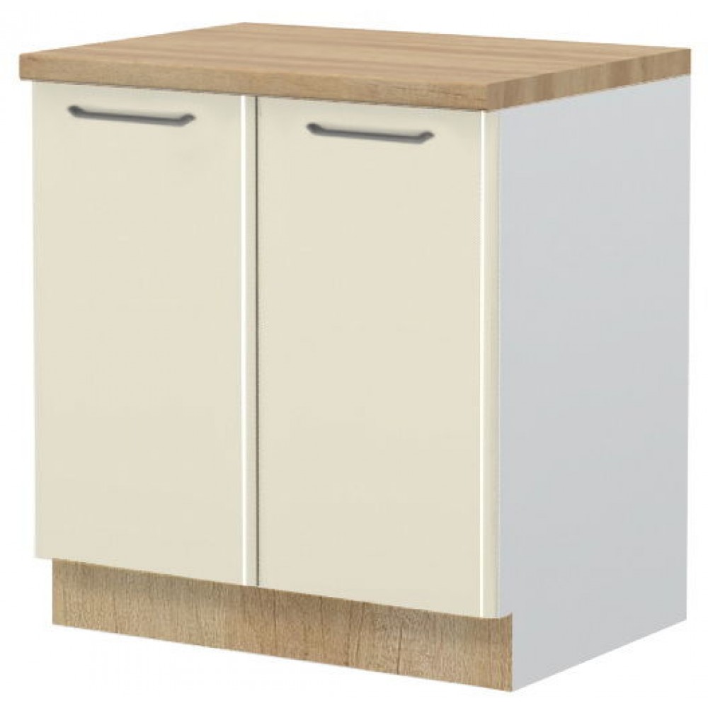 Επιδαπέδιο ντουλάπι Modena R-80-2K-Λευκό - Μπεζ