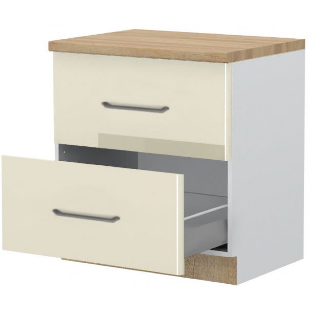 Επιδαπέδιο ντουλάπι Modena R-80-2MBOX-Λευκό - Μπεζ