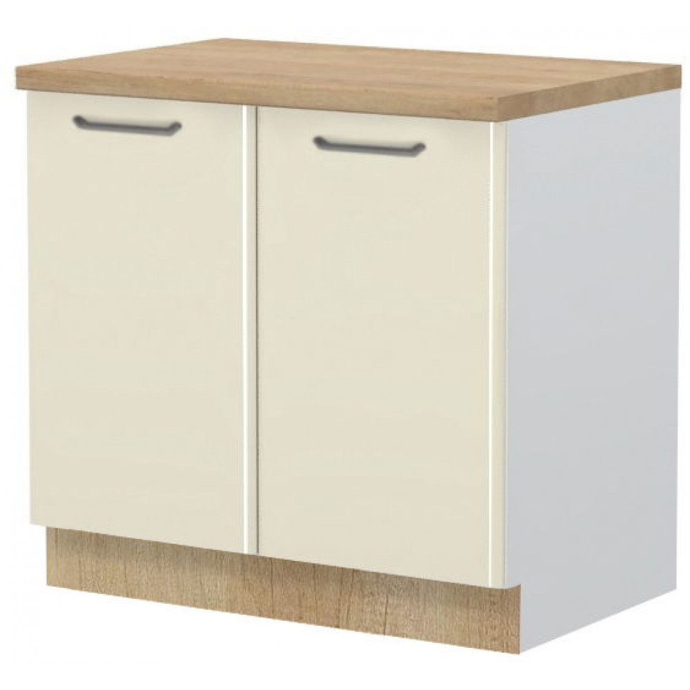 Επιδαπέδιο ντουλάπι Modena R-90-2K-Λευκό - Μπεζ