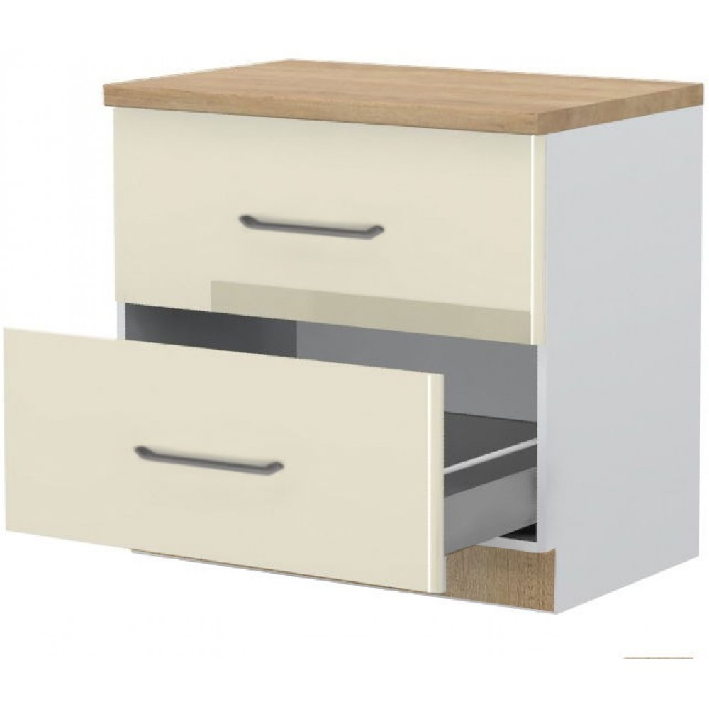 Επιδαπέδιο ντουλάπι Modena R-90-2MBOX-Λευκό - Μπεζ