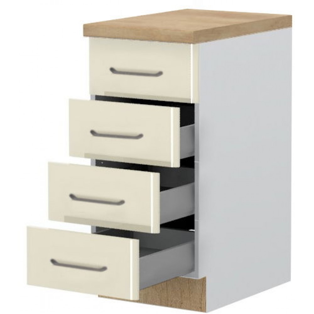 Επιδαπέδιο ντουλάπι Modena R40-4M BOX-Λευκό - Μπεζ