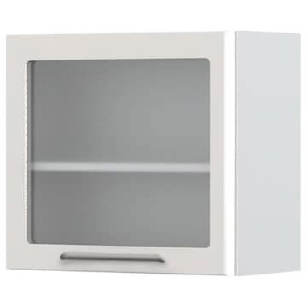 Ντουλάπι κρεμαστό Modena V5-60-1KS με βιτρίνα-Λευκό - Γκρι ανοιχτό