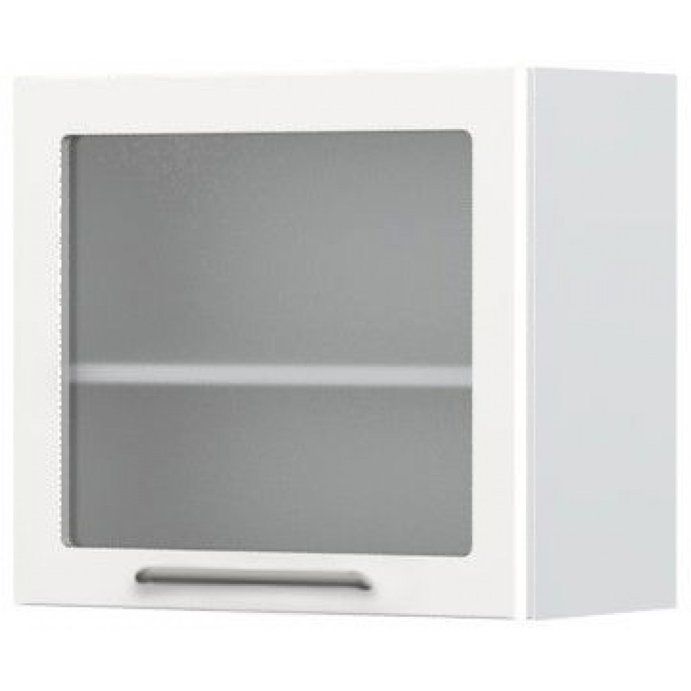 Ντουλάπι κρεμαστό Modena V5-60-1KS με βιτρίνα-Λευκό - Λευκό γυαλιστερό