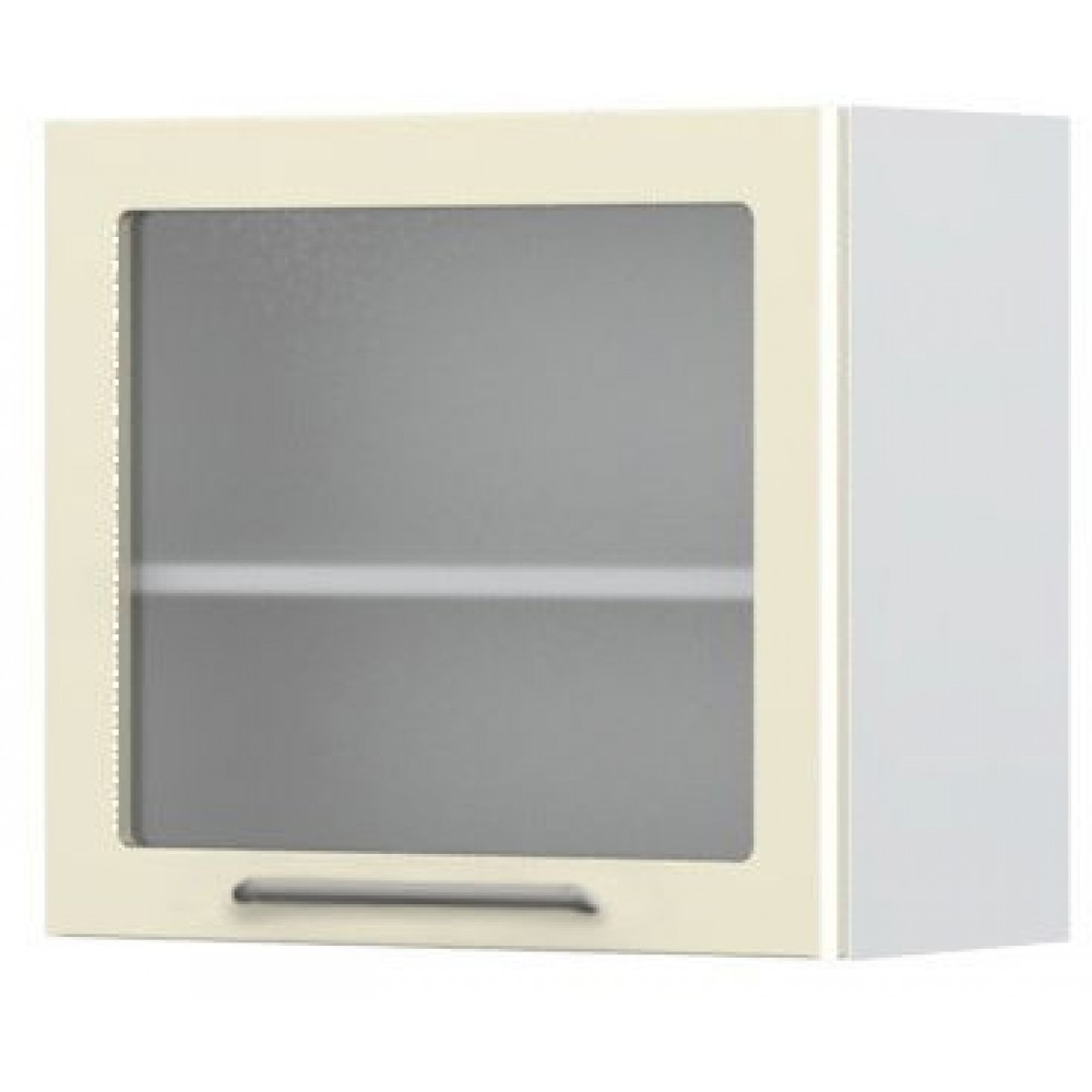 Ντουλάπι κρεμαστό Modena V5-60-1KS με βιτρίνα-Λευκό - Μπεζ