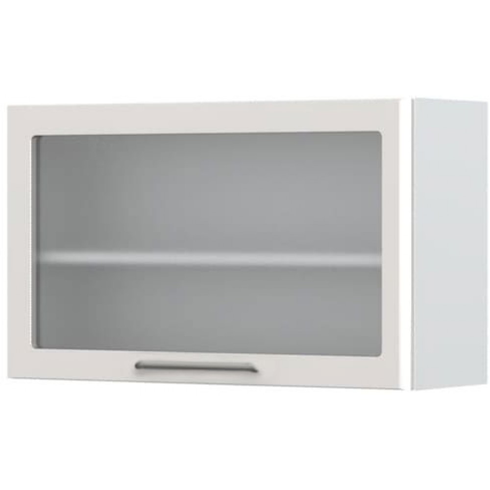 Ντουλάπι κρεμαστό Modena V5-90-1KSP με βιτρίνα-Λευκό - Γκρι ανοιχτό