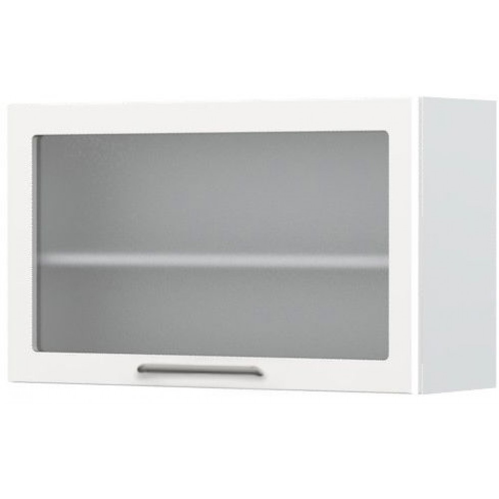 Ντουλάπι κρεμαστό Modena V5-90-1KSP με βιτρίνα-Λευκό - Λευκό γυαλιστερό