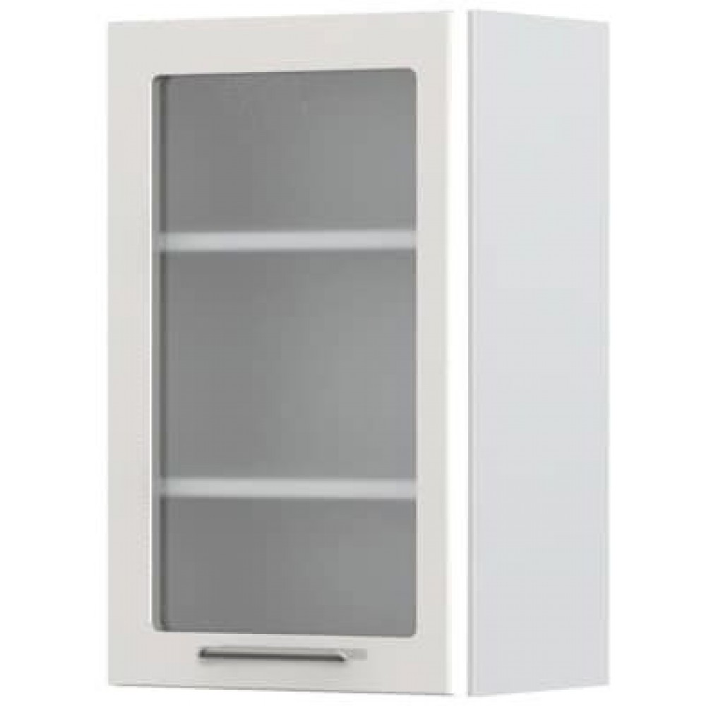 Ντουλάπι κρεμαστό Modena V7-45-1KS με βιτρίνα-Λευκό - Γκρι ανοιχτό