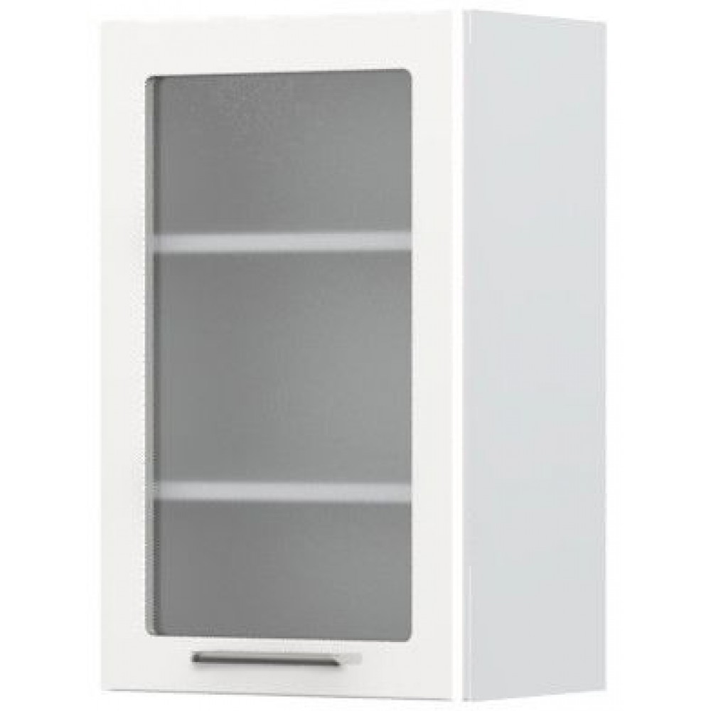 Ντουλάπι κρεμαστό Modena V7-45-1KS με βιτρίνα-Λευκό - Λευκό γυαλιστερό