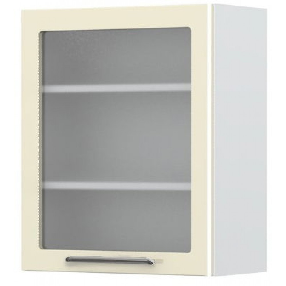 Ντουλάπι κρεμαστό Modena V7-60-1KS με βιτρίνα-Λευκό - Μπεζ