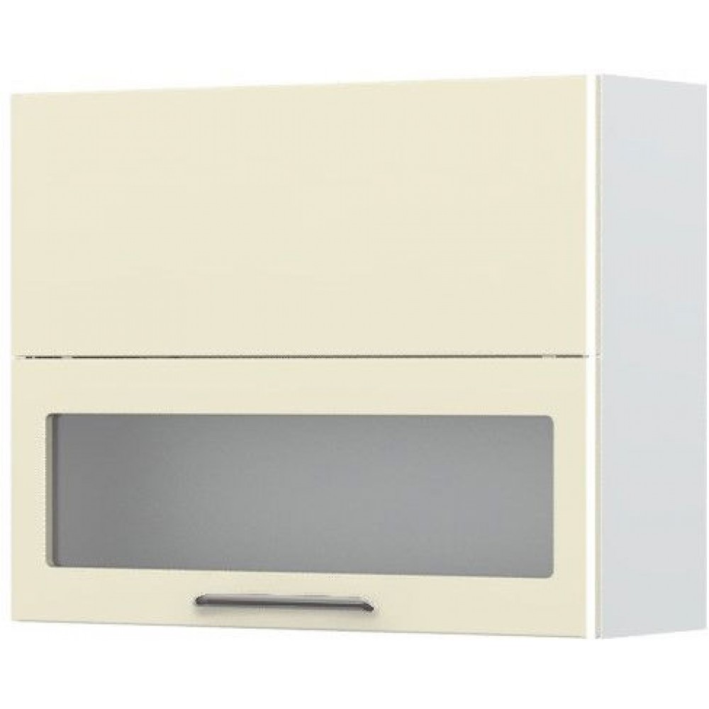 Ντουλάπι κρεμαστό Modena V7-90-1K1SP με βιτρίνα-Λευκό - Μπεζ