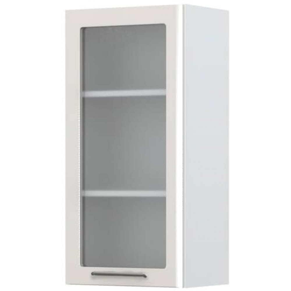 Ντουλάπι κρεμαστό Modena V9-45-1KS με βιτρίνα-Λευκό - Γκρι ανοιχτό