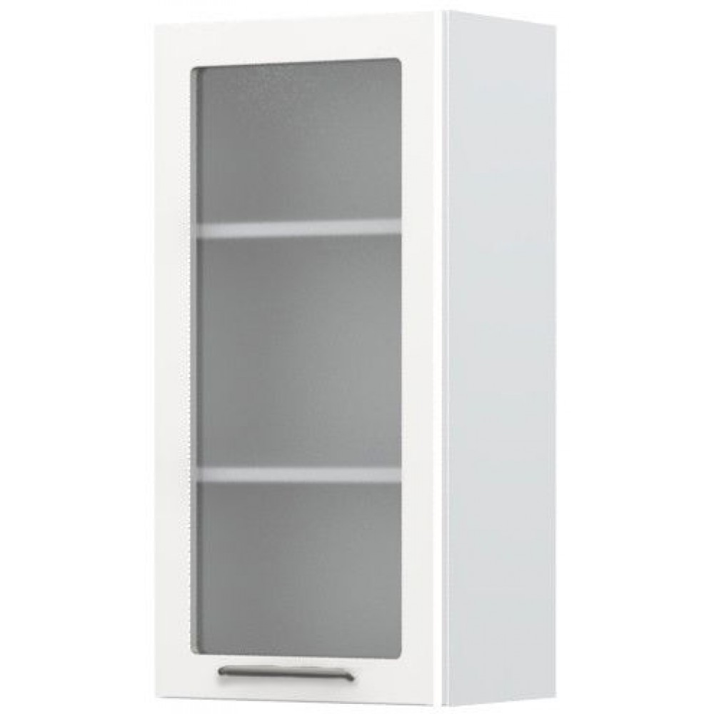 Ντουλάπι κρεμαστό Modena V9-45-1KS με βιτρίνα-Λευκό - Λευκό γυαλιστερό