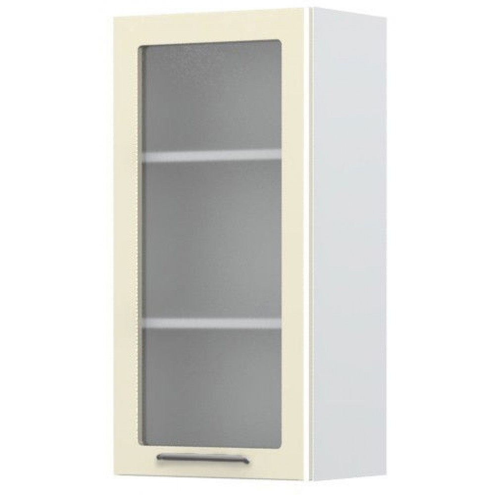 Ντουλάπι κρεμαστό Modena V9-45-1KS με βιτρίνα-Λευκό - Μπεζ