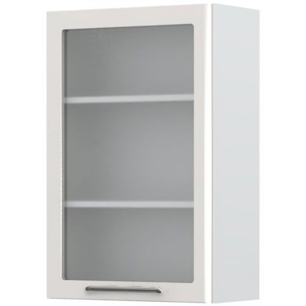 Ντουλάπι κρεμαστό Modena V9-60-1KS με βιτρίνα-Λευκό - Γκρι ανοιχτό