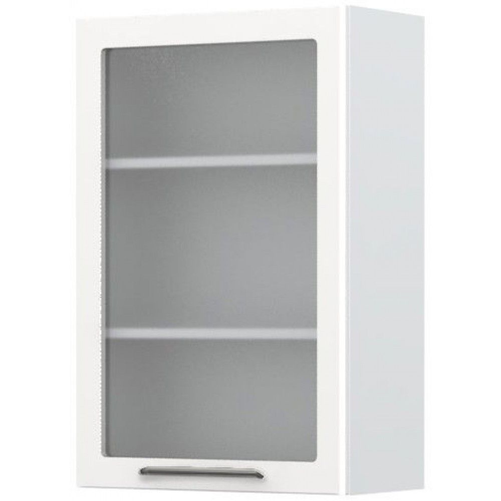 Ντουλάπι κρεμαστό Modena V9-60-1KS με βιτρίνα-Λευκό - Λευκό γυαλιστερό