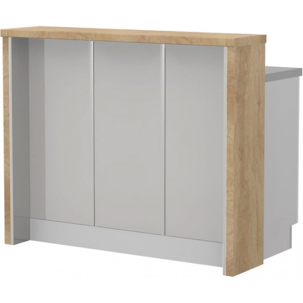 Πάγκος νησίδας Modena-Μήκος: 120 εκ.-Γκρι ανοιχτό-Nebraska Oak