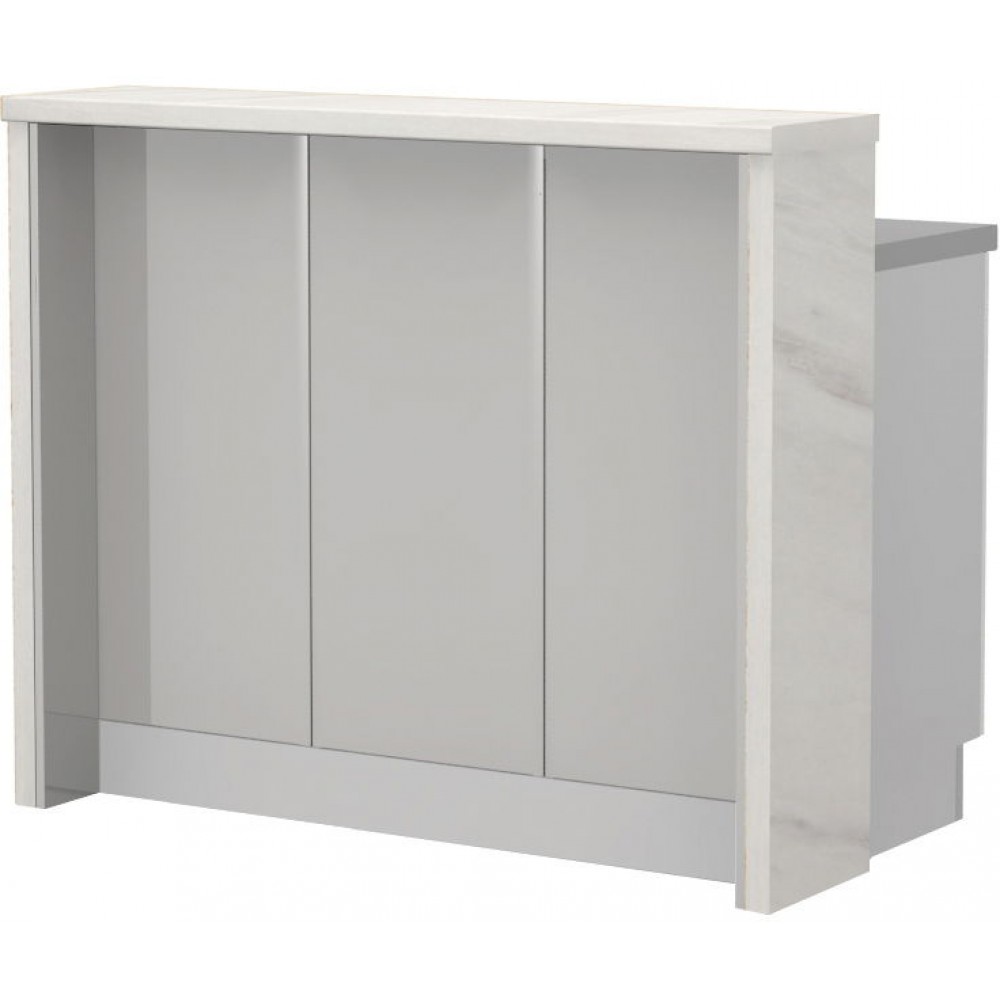 Πάγκος νησίδας Modena-Μήκος: 120 εκ.-Γκρι ανοιχτό-White Marble