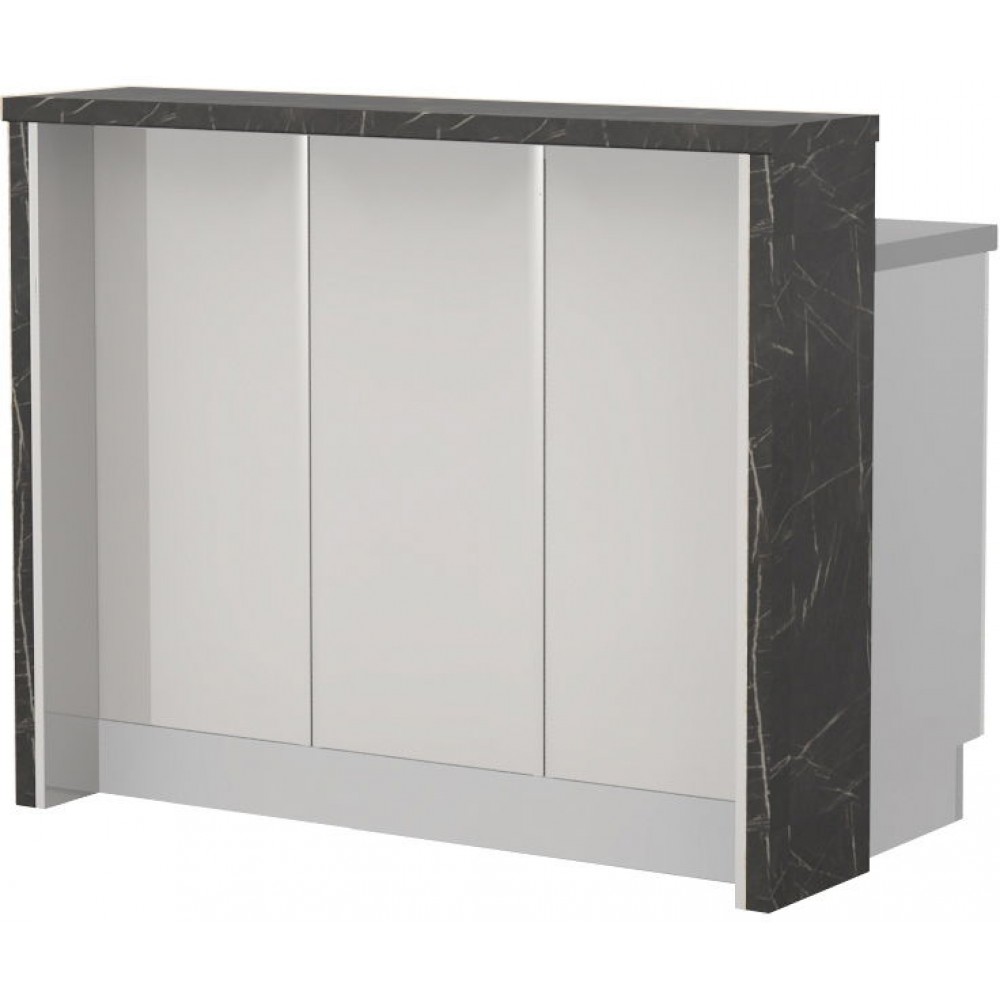 Πάγκος νησίδας Modena-Μήκος: 120 εκ.-Λευκό γυαλιστερό-Black Stone