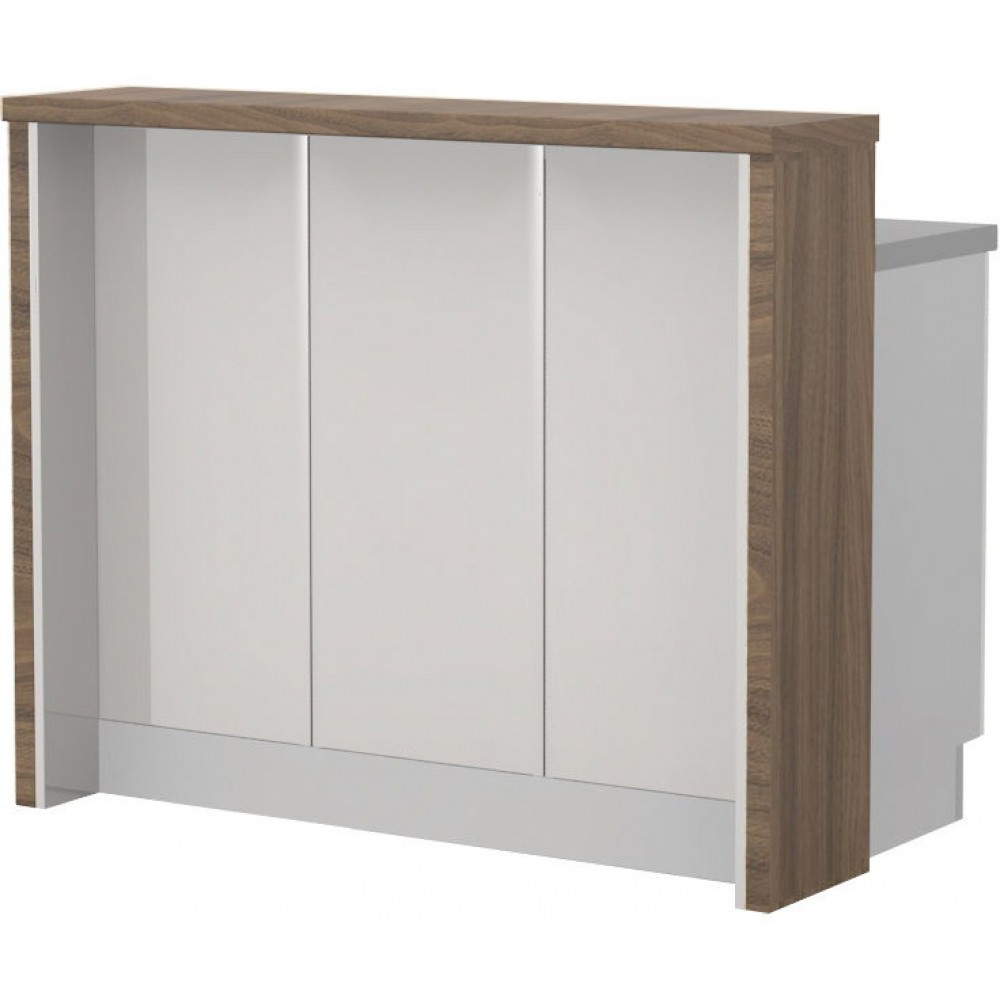 Πάγκος νησίδας Modena-Μήκος: 120 εκ.-Λευκό γυαλιστερό-Carini Wallnut