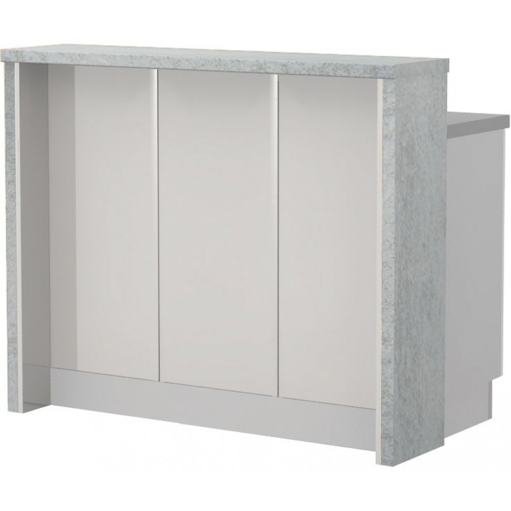 Πάγκος νησίδας Modena-Μήκος: 120 εκ.-Λευκό γυαλιστερό-Chromix Silver