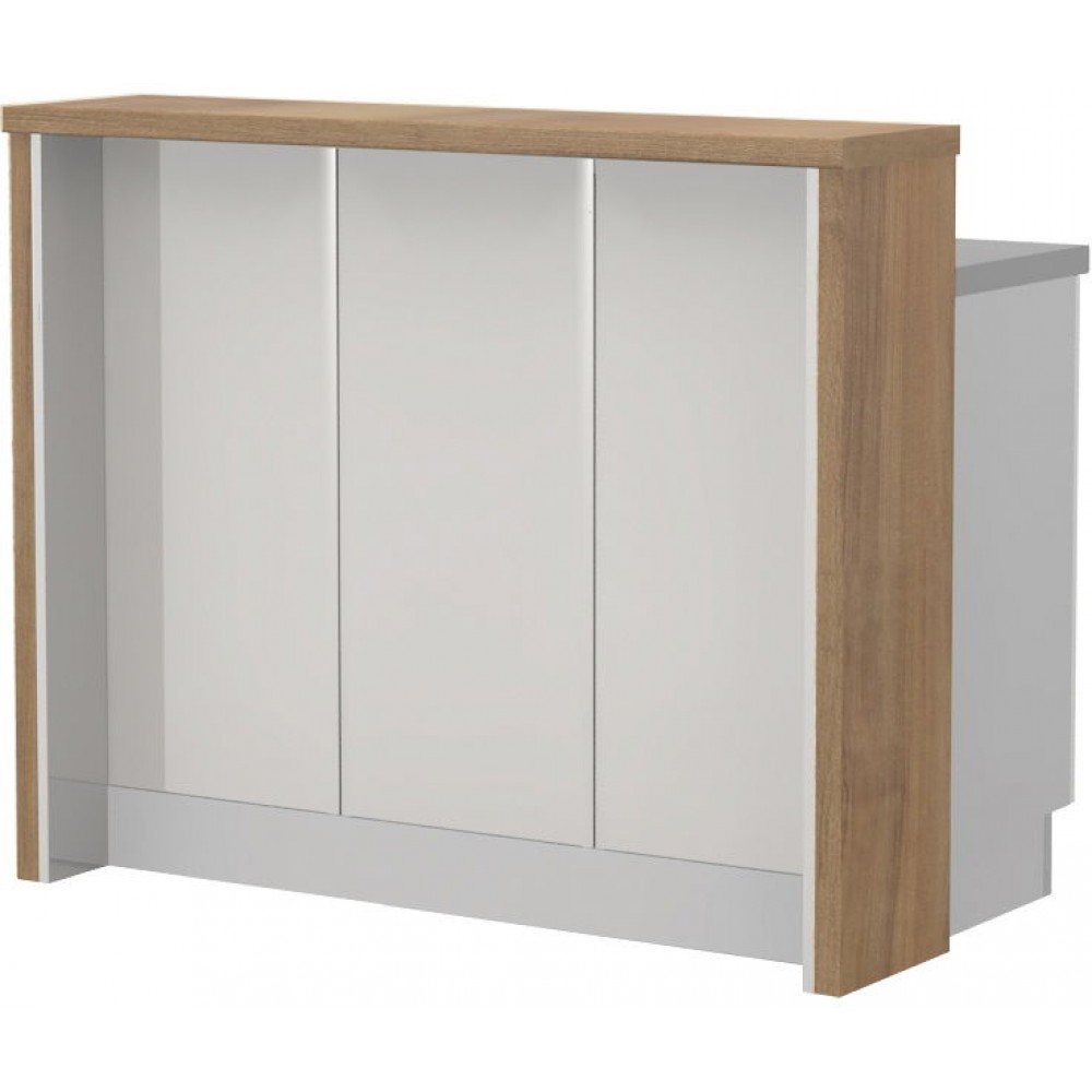 Πάγκος νησίδας Modena-Μήκος: 120 εκ.-Λευκό γυαλιστερό-Pacific Wallnut