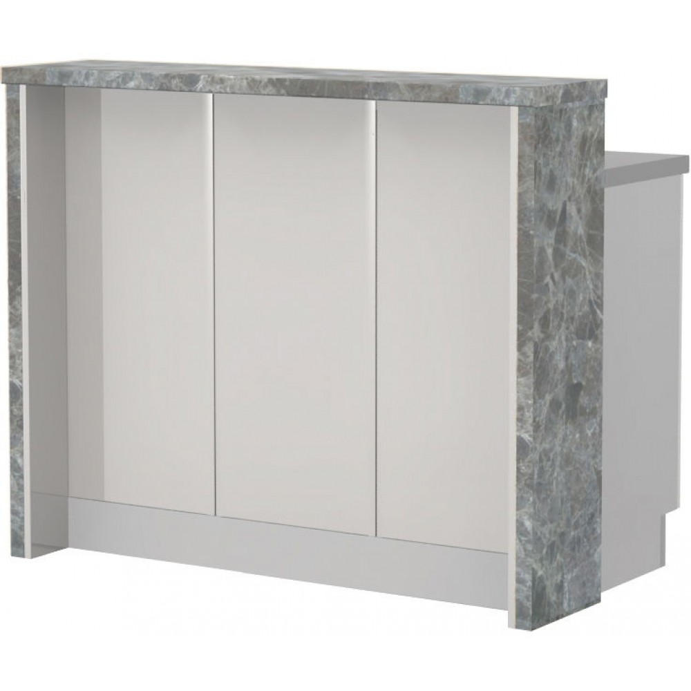 Πάγκος νησίδας Modena-Μήκος: 120 εκ.-Λευκό γυαλιστερό-Siena Marble