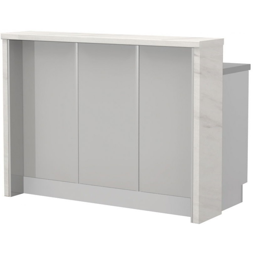 Πάγκος νησίδας Modena-Μήκος: 135 εκ.-Γκρι ανοιχτό-White Marble