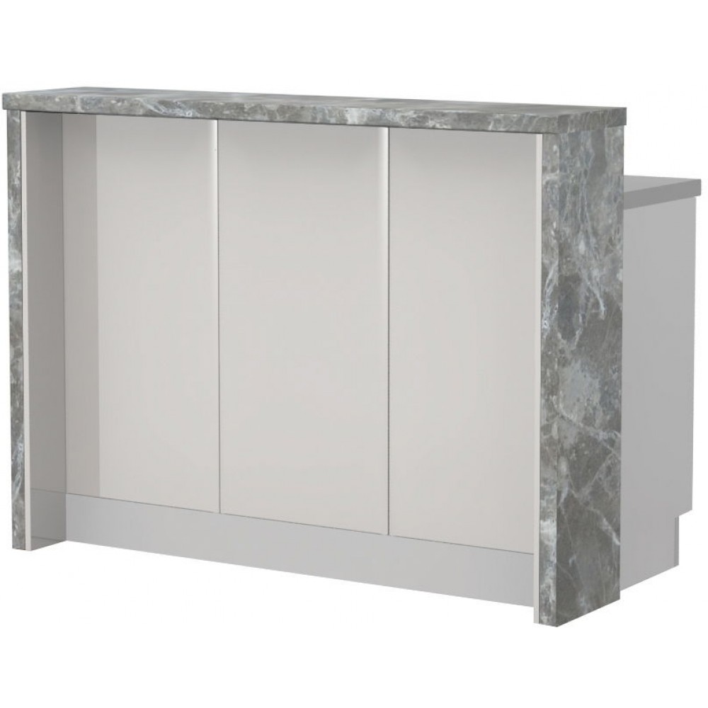 Πάγκος νησίδας Modena-Μήκος: 135 εκ.-Λευκό γυαλιστερό-Siena Marble