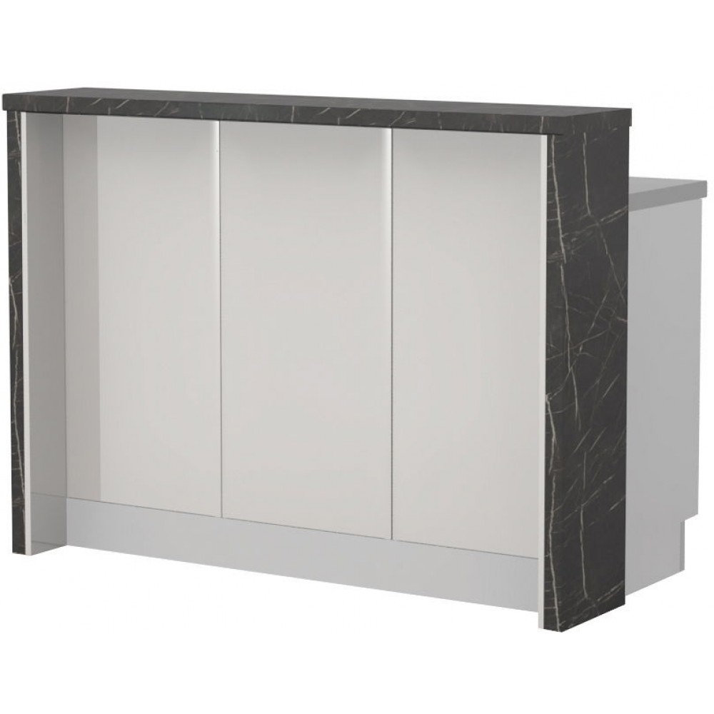 Πάγκος νησίδας Modena-Μήκος: 150 εκ.-Λευκό γυαλιστερό-Black Stone